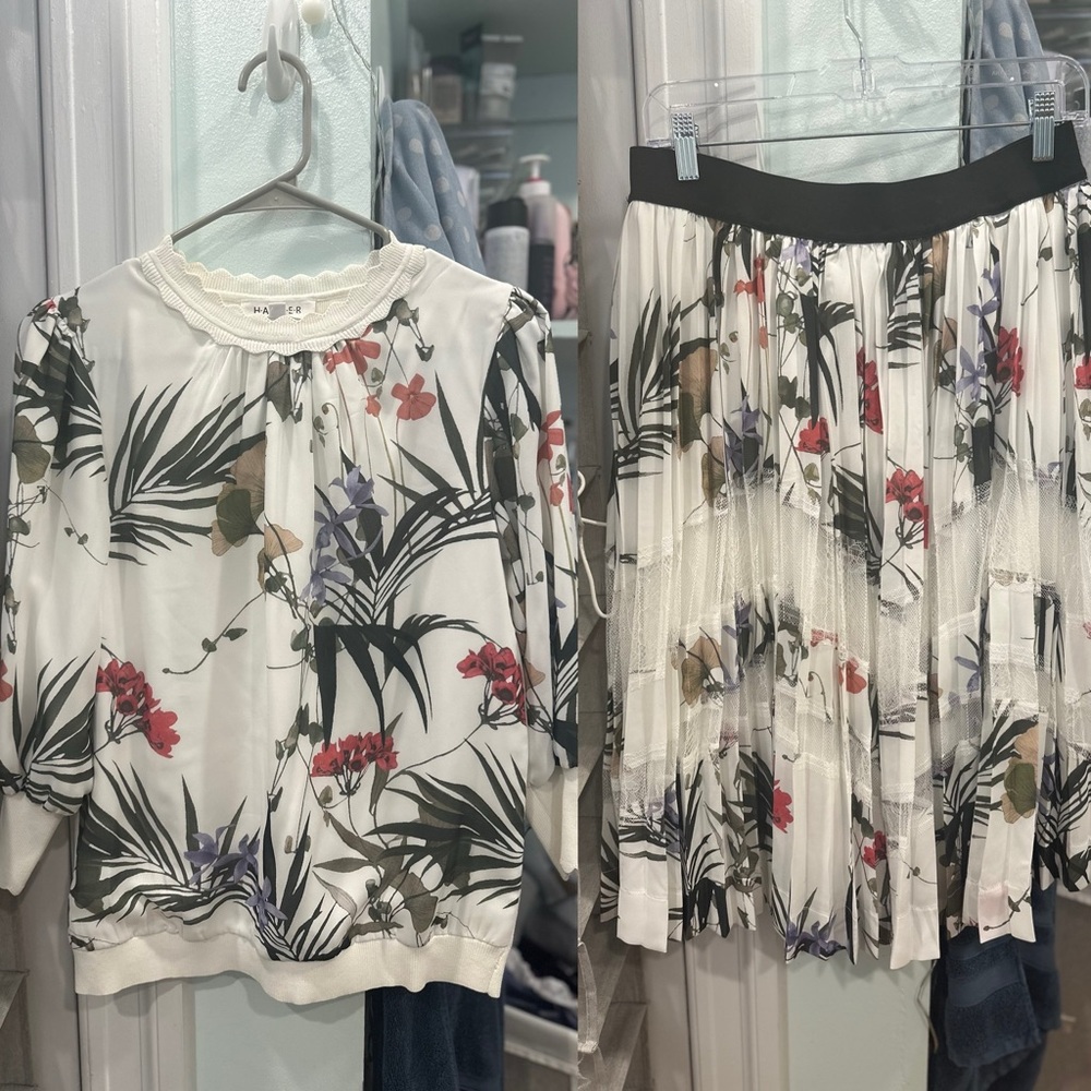 Harper Floral top and skirt set